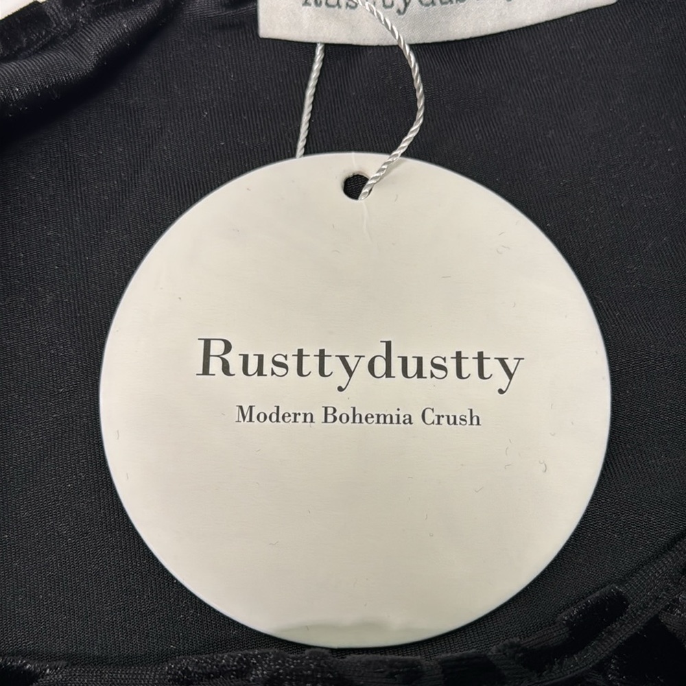 Rusttydustty Black Velvet Blouse Size 2X - Picture 10 of 13